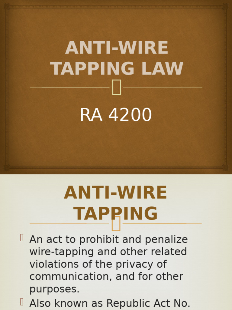 Anti Wire Tapping Law | PDF | Crimes | Law