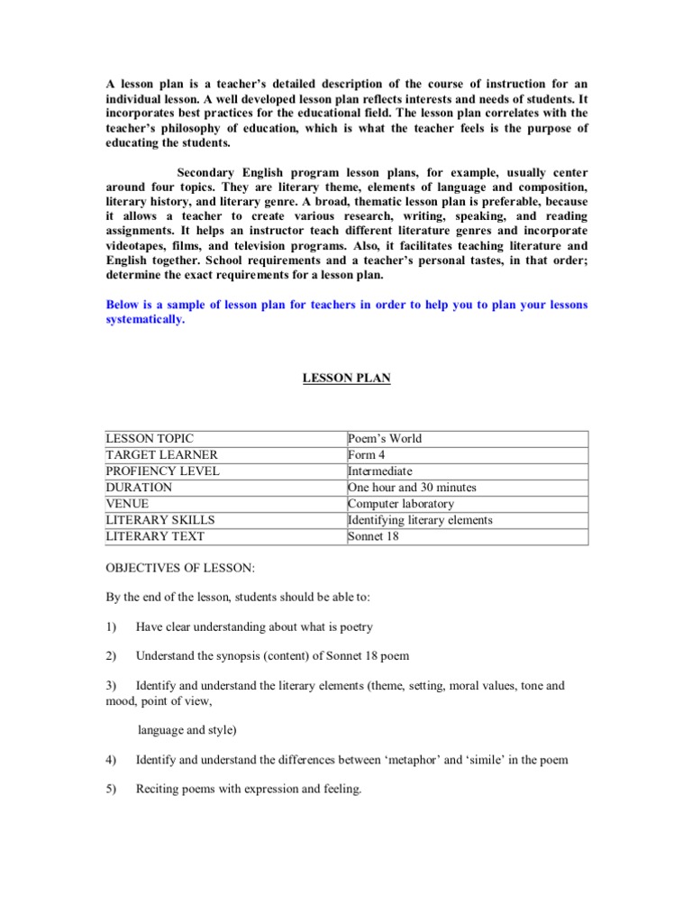 Ode examples for students image