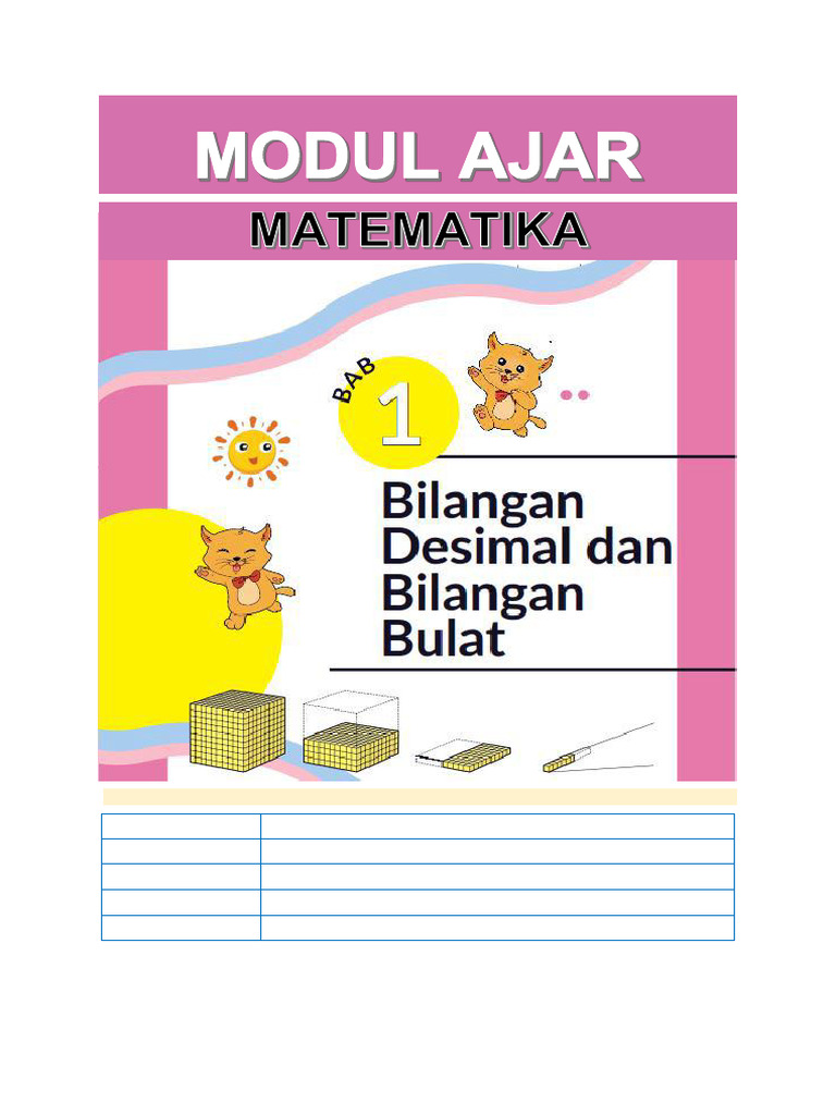 Modul Ajar MTK Kelas 5 - BAB 1 | PDF
