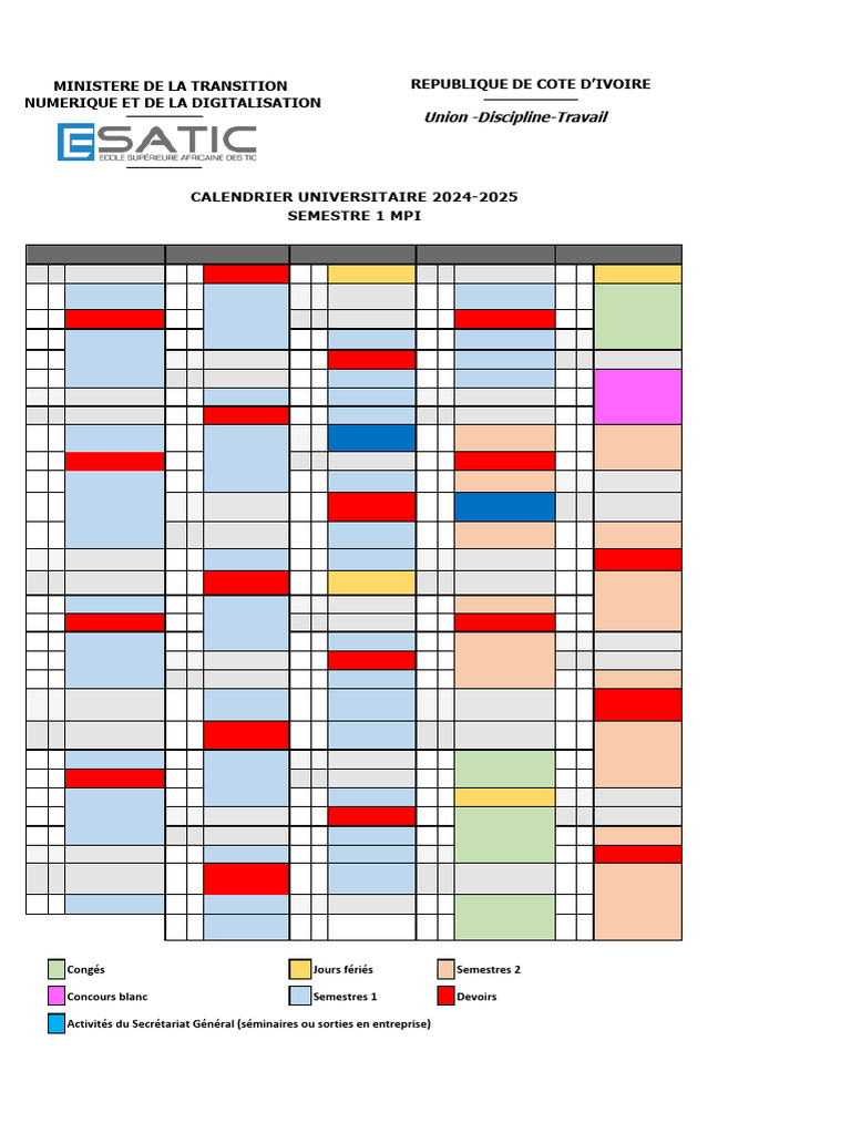 Calendrier universitaire MPI 20242025 PDF
