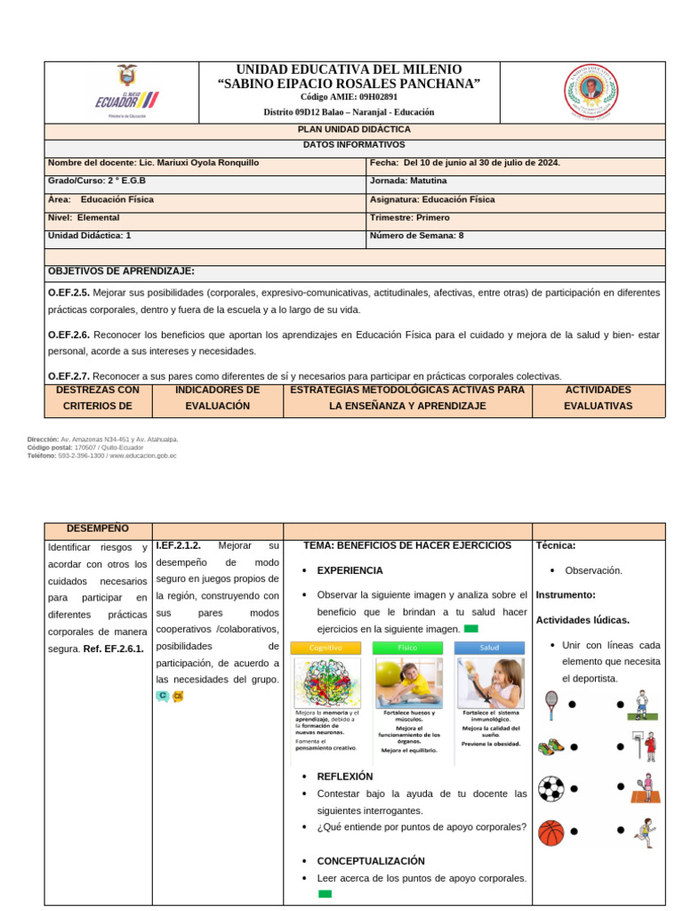 Planificación Educación Física 2024 - 2025 | PDF