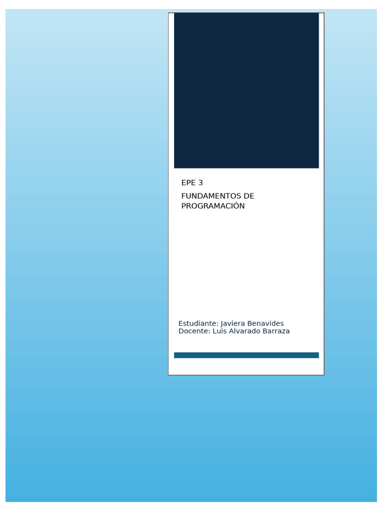 Epe 3 Fundamentos de Programacion | PDF