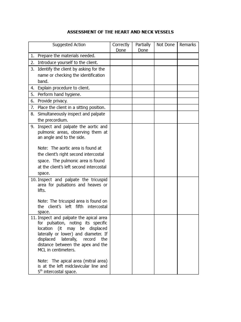 Assessment of The Heart and Neck Vessels | PDF
