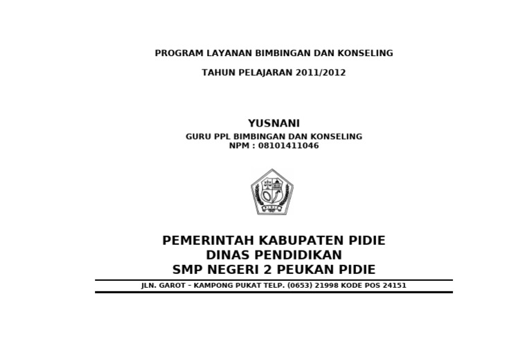 COVER Program Layanan BK | PDF