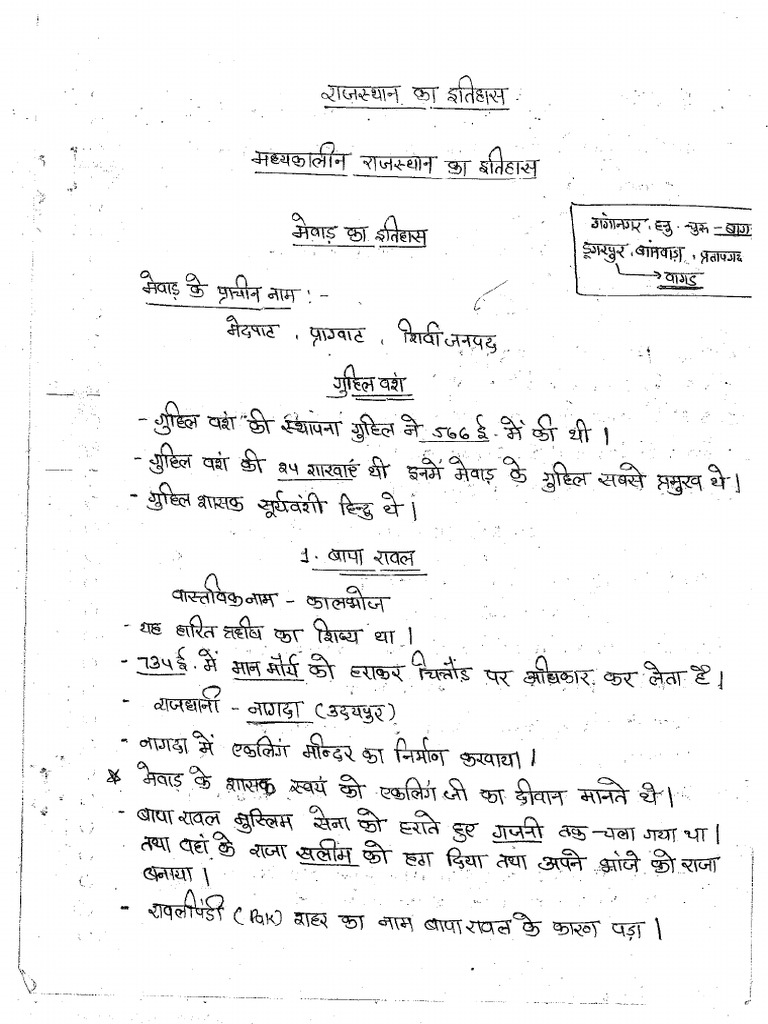 Rajasthan History Notes | PDF