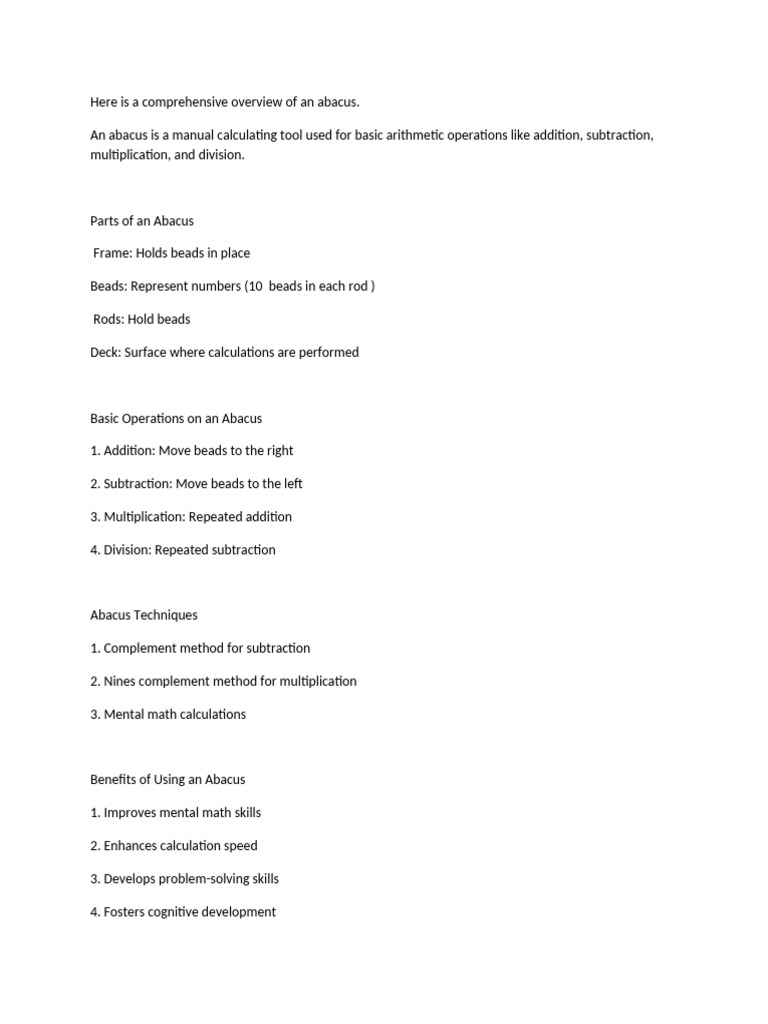 Abacus Note | PDF