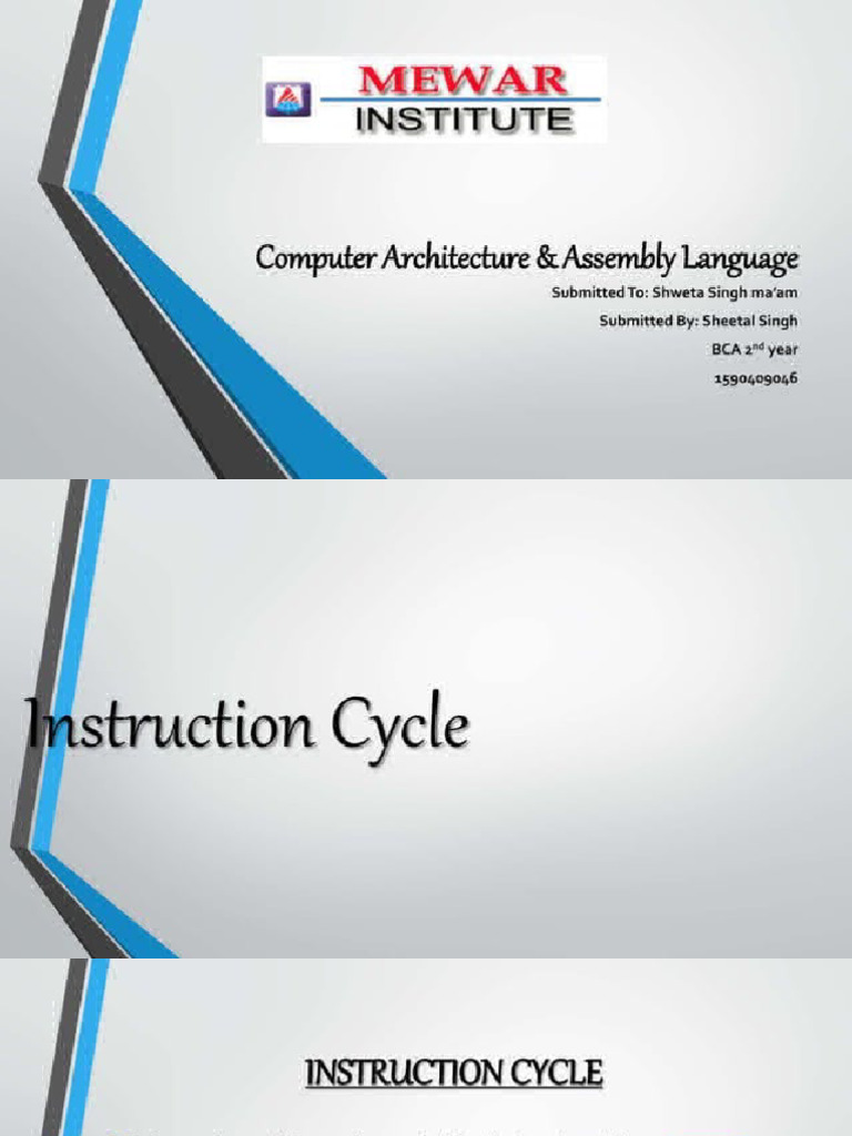 Instrucion Cycle COA | PDF