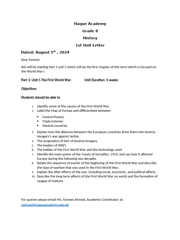 1st+unit+letter+History+2024 | PDF