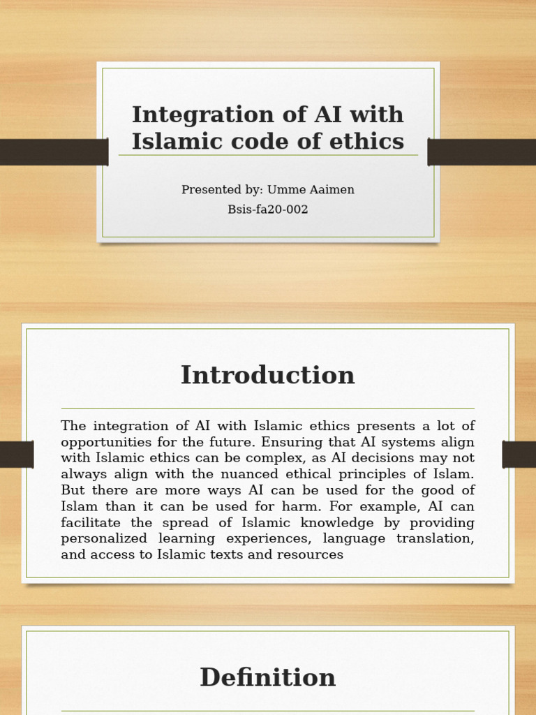 Integration of AI With Islamic Code of Ethics | PDF