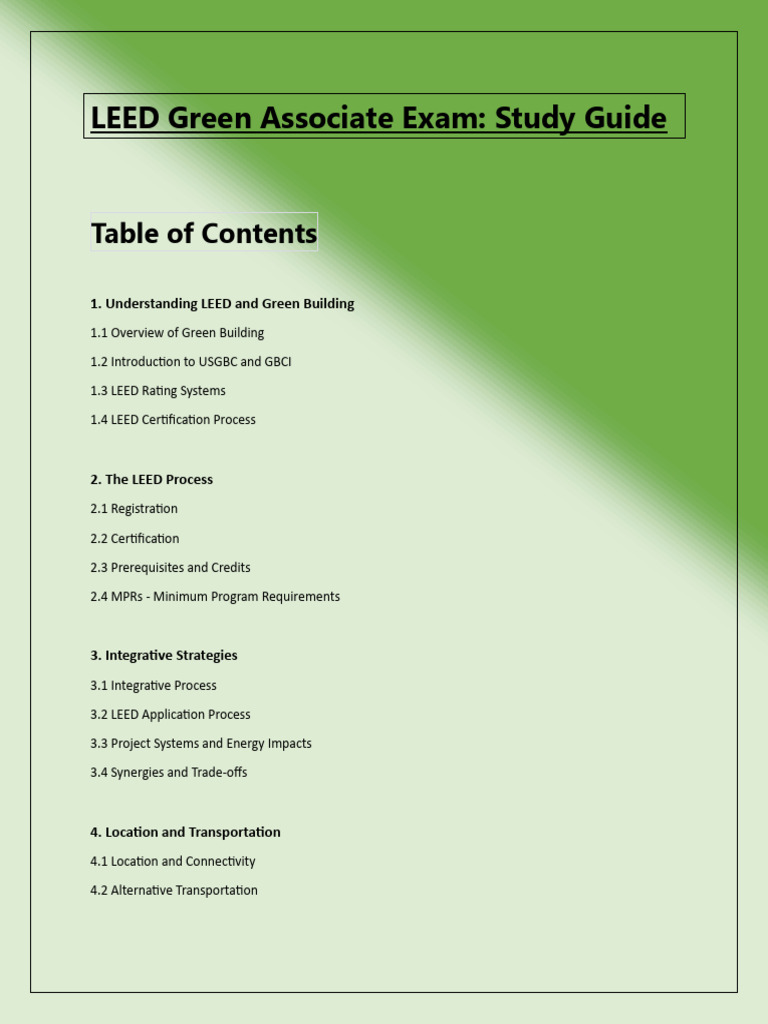 LEED Green Associate Study Guide 1696263591 | PDF
