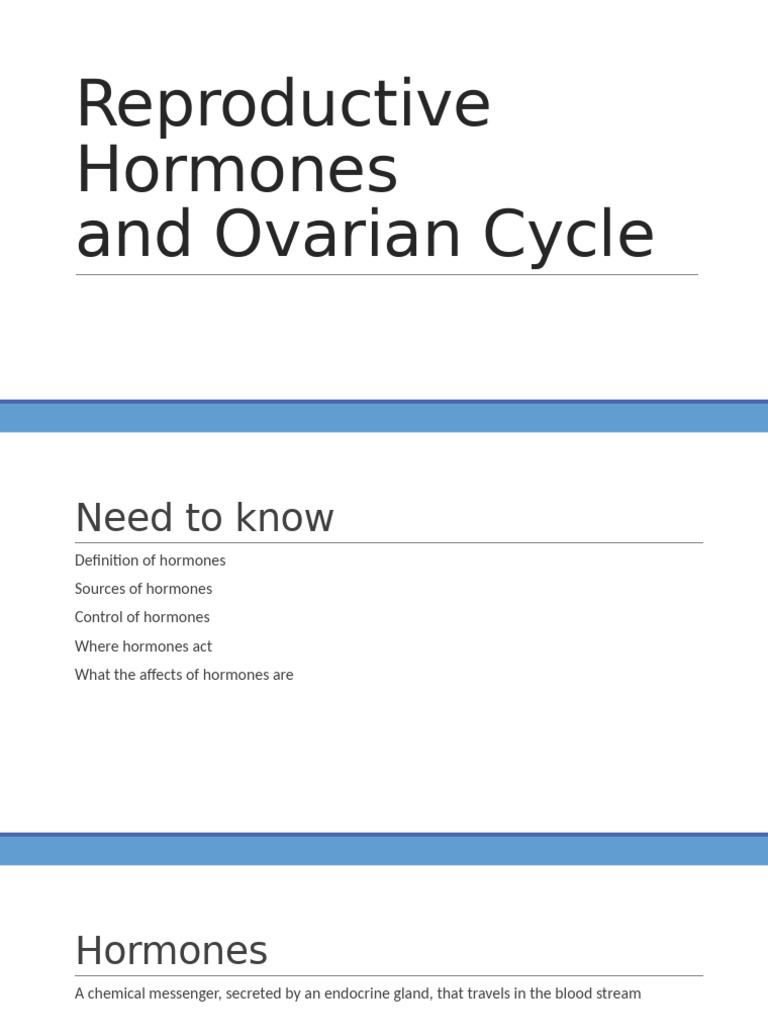 11 Repro Hormones Ovarian Cycle | PDF