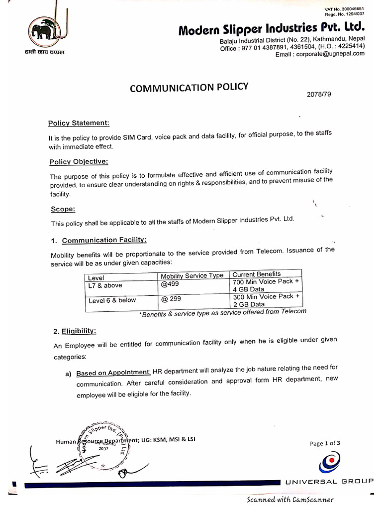 Communication Policy | PDF