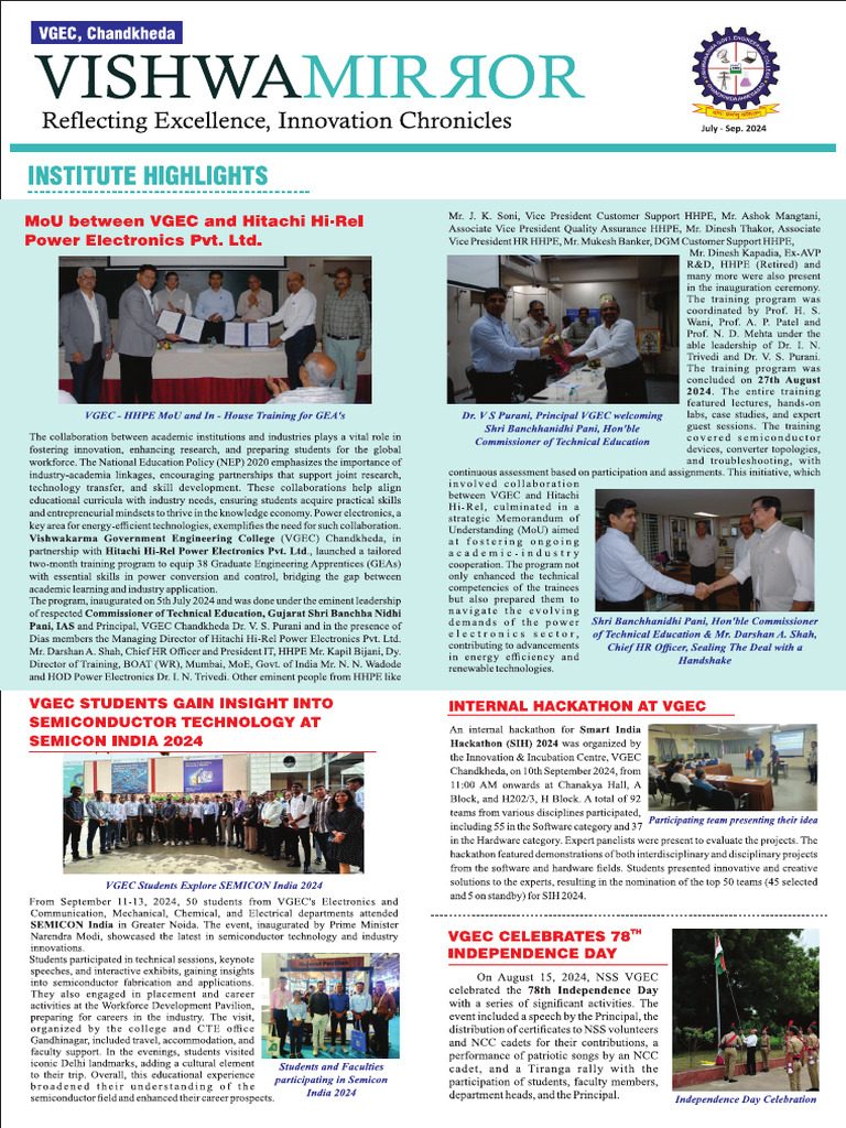 VGEC Newsletter - July-September 2024 | PDF