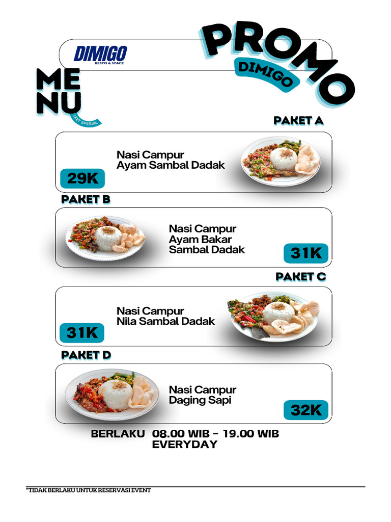 Menu Dimigo Resto & Space-1 | PDF