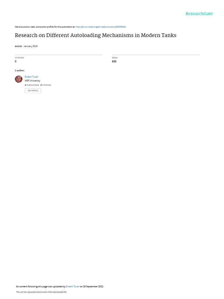 Researchon Autoloader Systemsin Modern AFVs | PDF