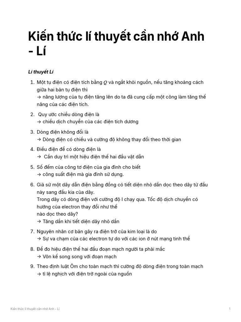Kin THC L Thuyt CN NH Anh - L | PDF
