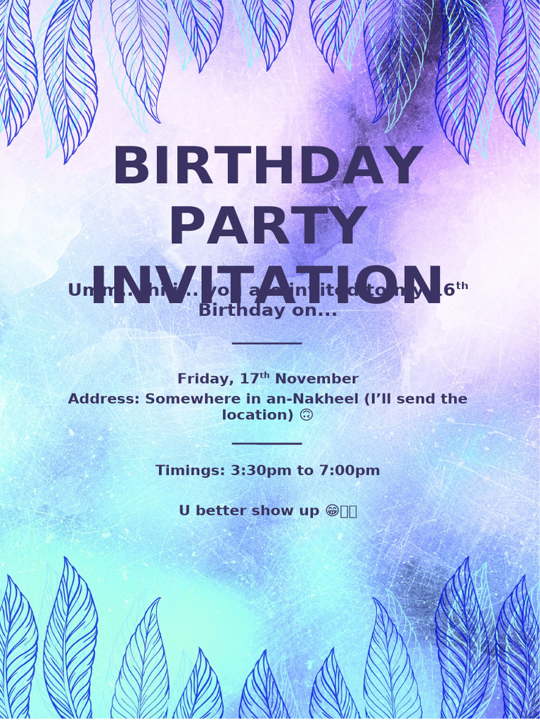 Birthday Invitation ? | PDF