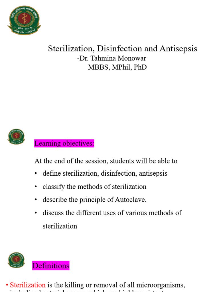Sterilization Disinfection And Antisepsis Pdf