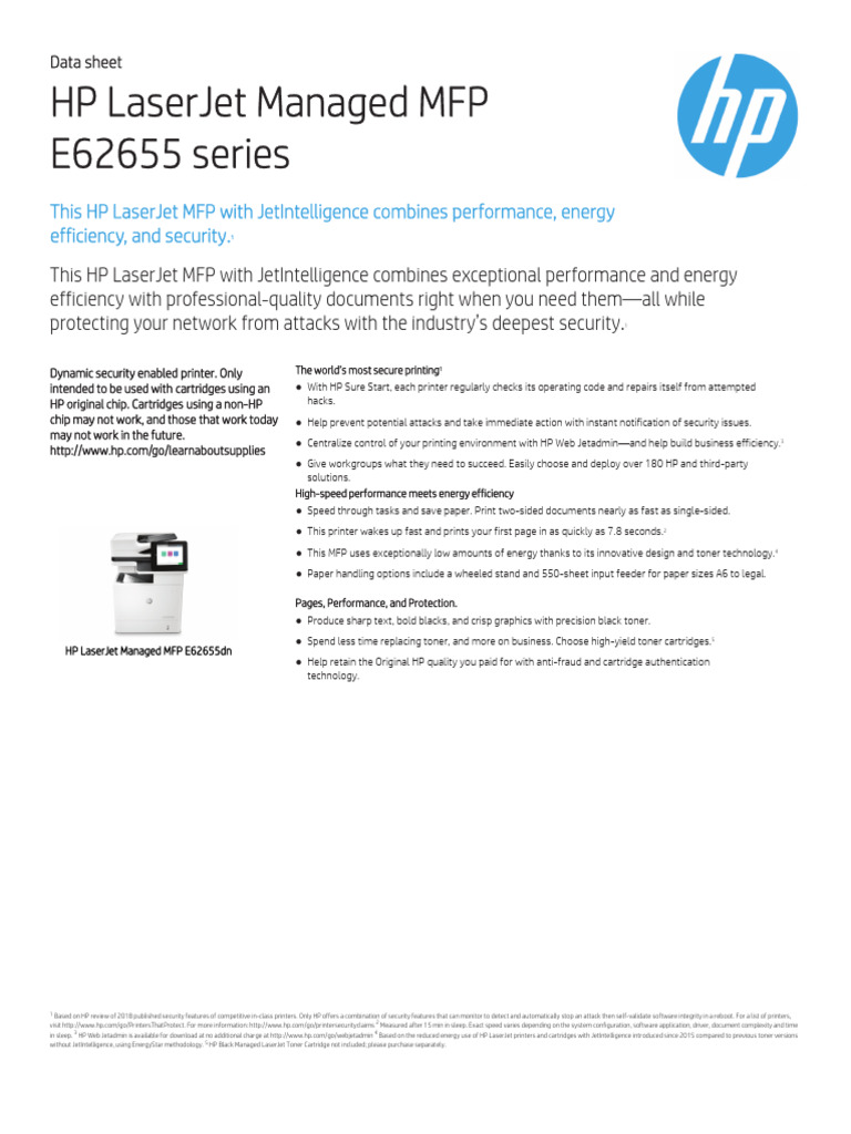 E62655dn Spec | PDF