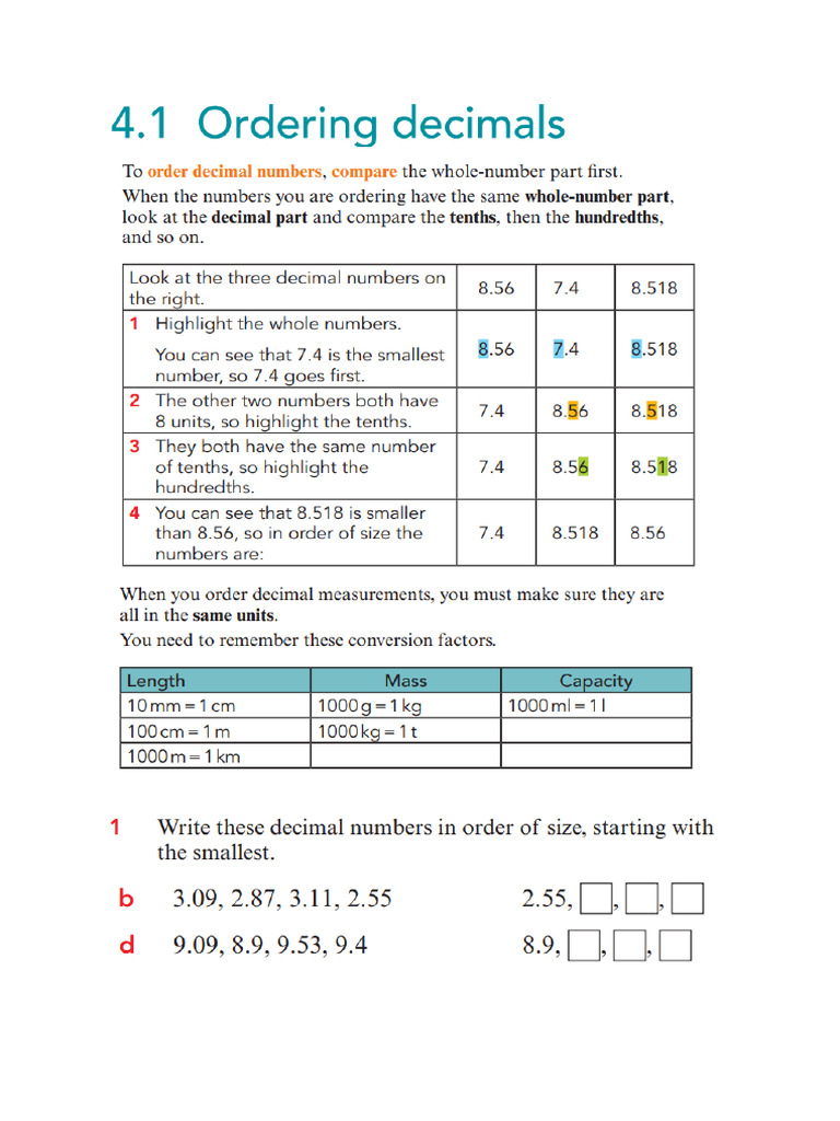 Decimals .Quiz Thing | PDF