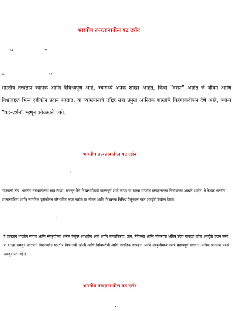 Six Schools of Indian Philosophy षड-दर्शन | PDF