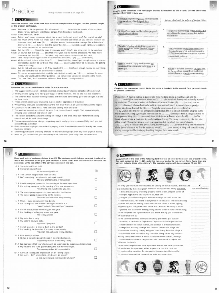 Unit 1 - Longman Advanced Learners' Grammar-Exercises | PDF