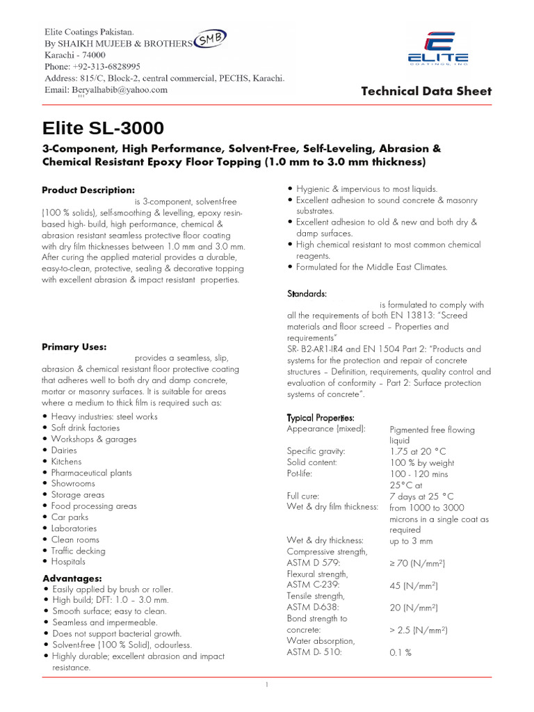 Elite SL-3000 Datasheet | PDF