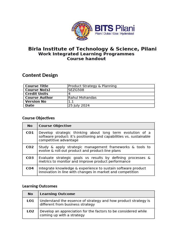 Se Zg508 Course Handout Revised | PDF