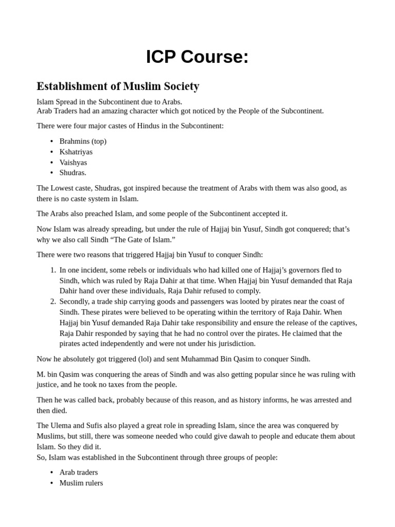 ICP Mid Course Notes | PDF