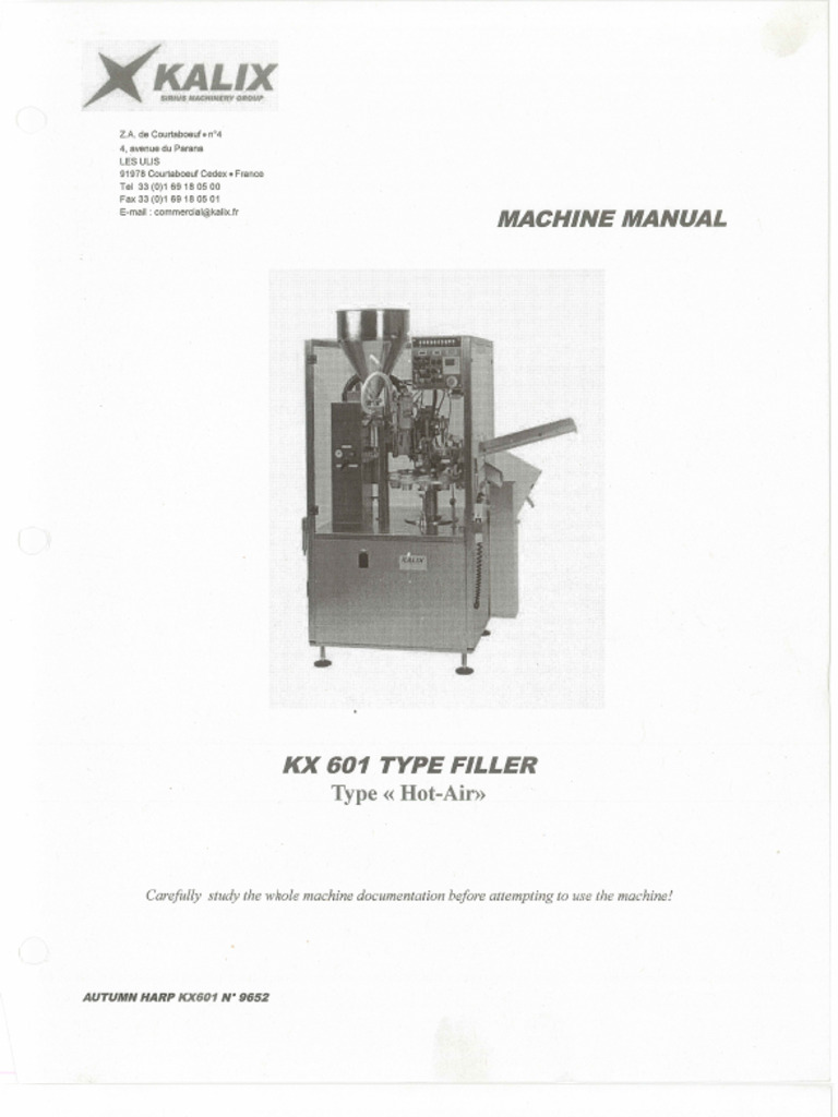 Kalix Machine Manual | PDF
