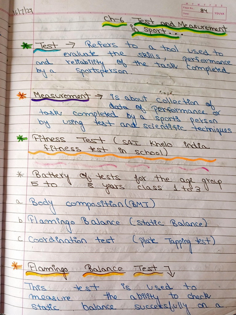 CLASS 12 PHYSICAL EDUCATION CH 6 TEST AND MEASUREMENT IN SPORTS visual data 7