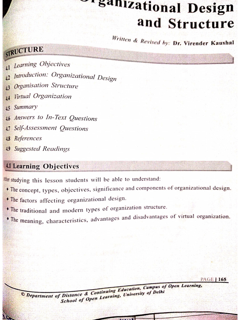 Organizational Structure And Designs Pdf