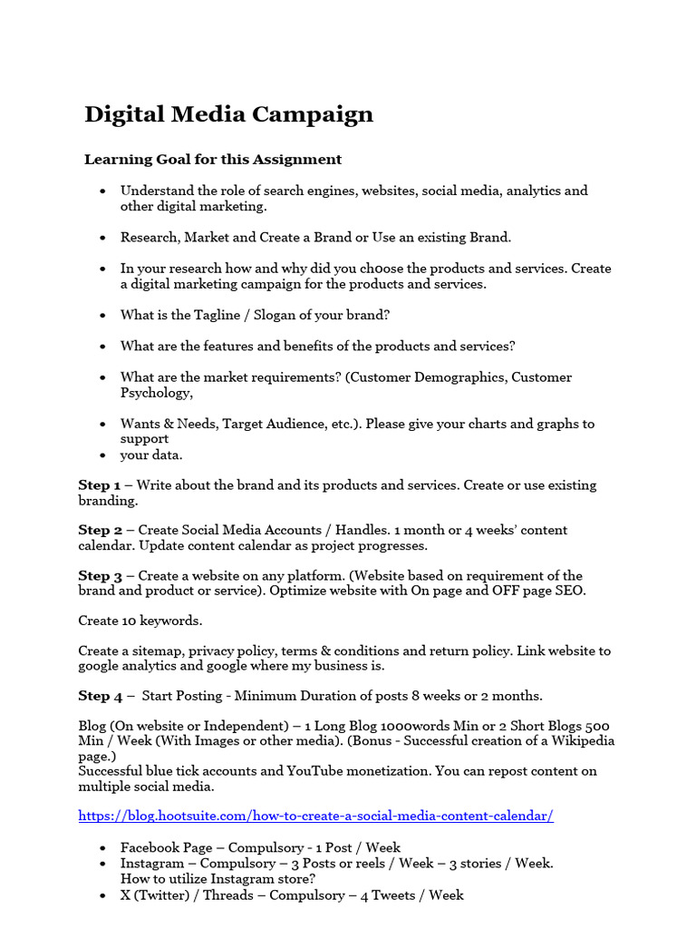 Digital Media Campaign | PDF | Digital Marketing | Popular Culture ...