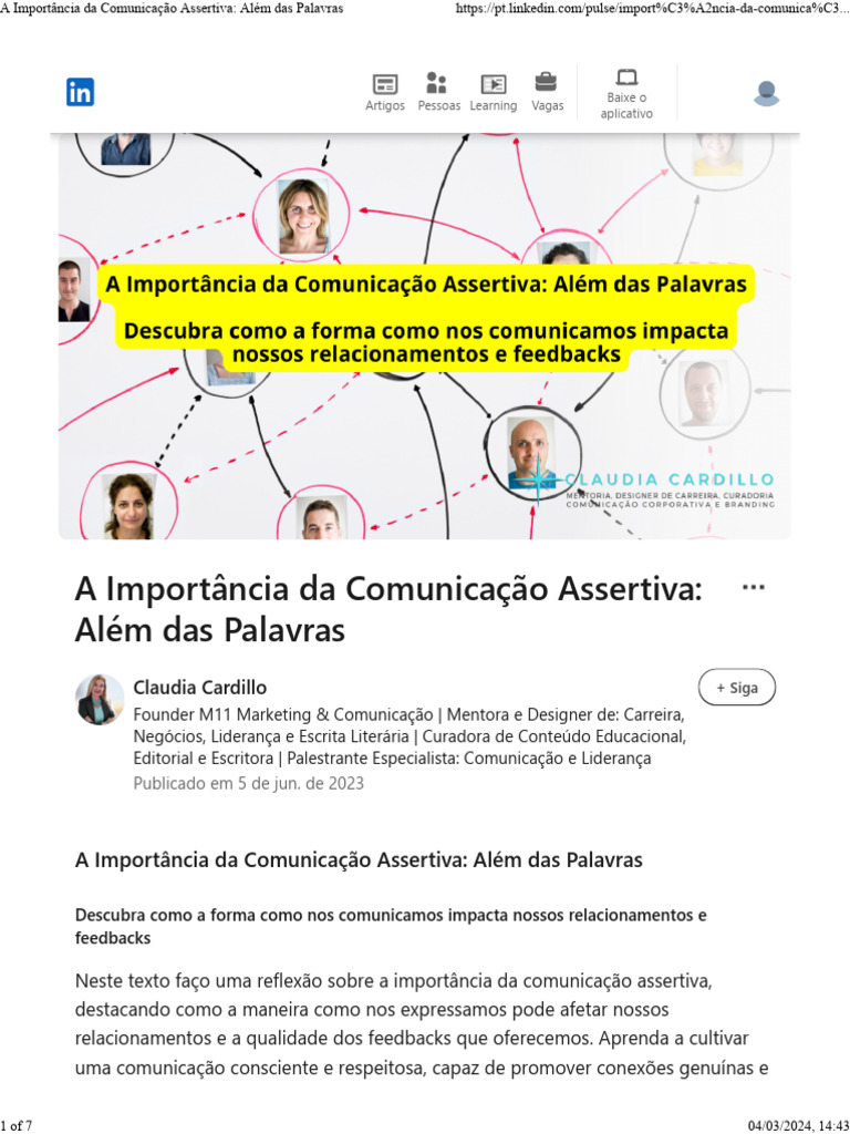 A Importância Da Comunicação Assertiva Além Das Palavras | PDF