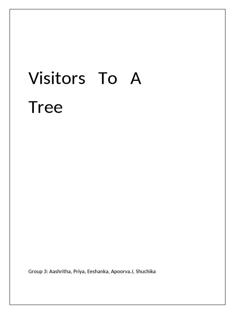 Visitors To A Tree Final | PDF