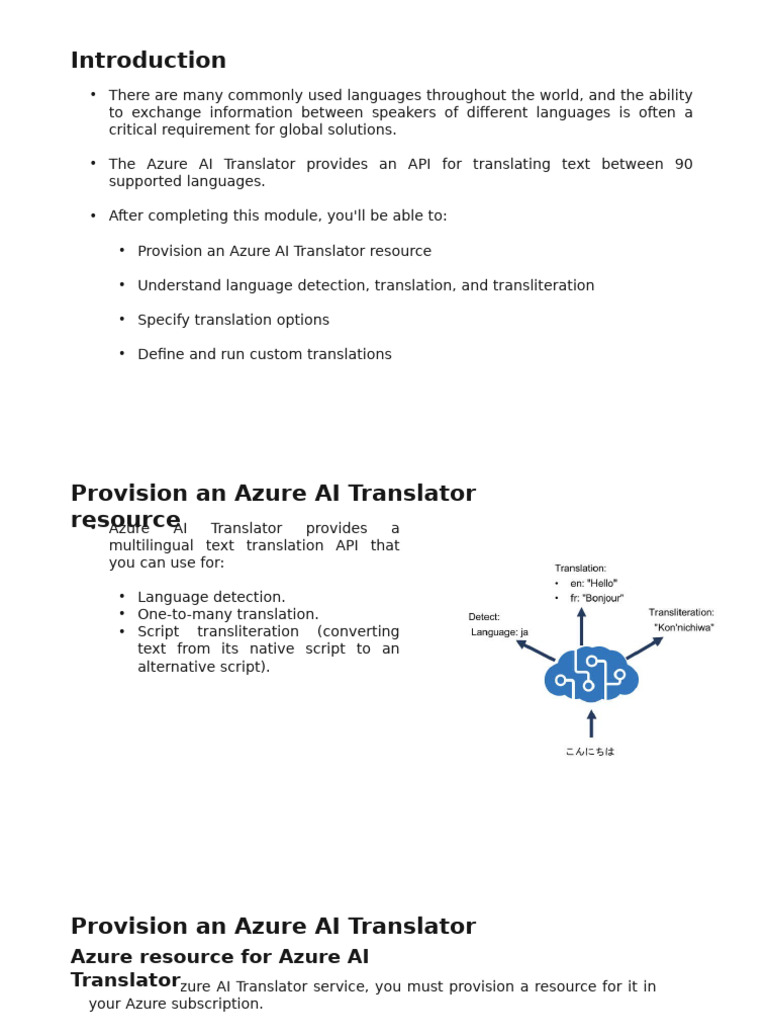06 Translate Text With Azure AI Translator Service | PDF