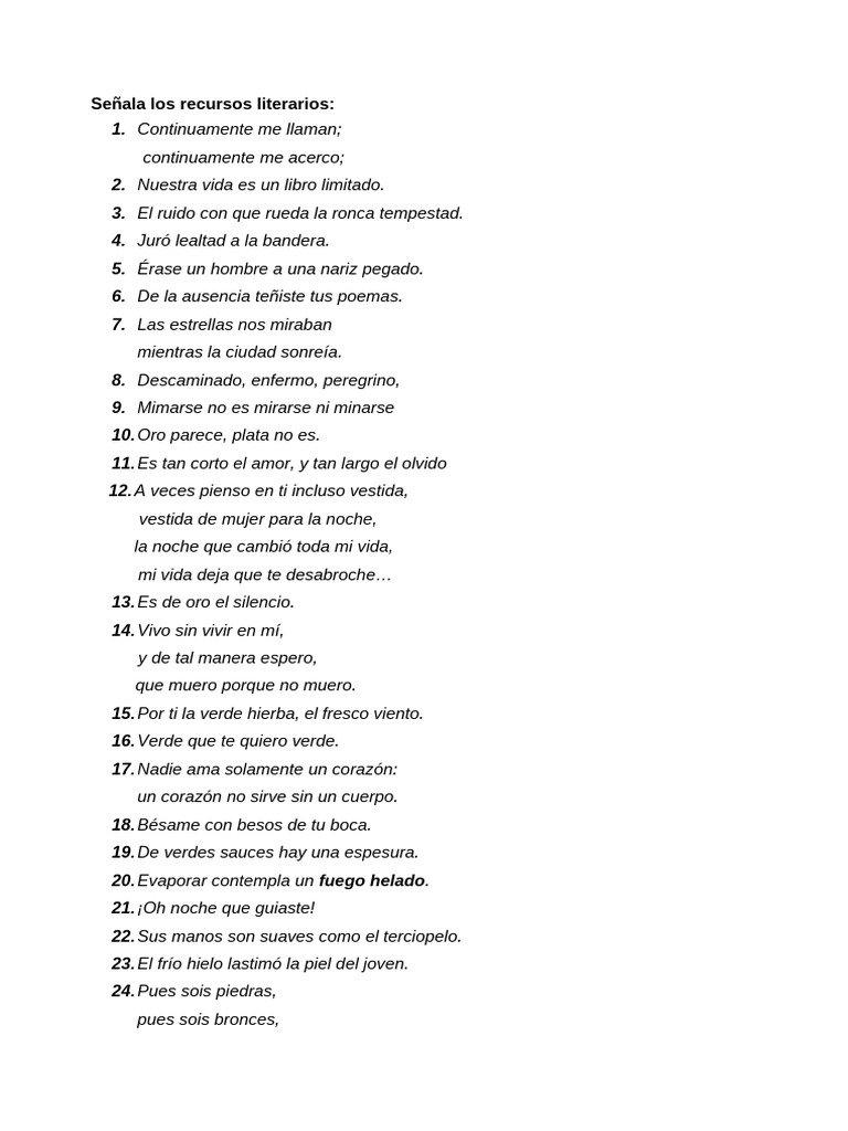 Repaso de Recursos Literarios | PDF