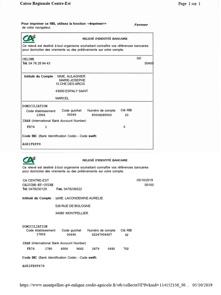 RIB Credit Agricole | PDF