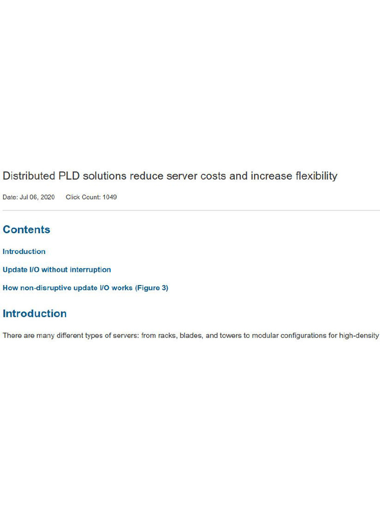 Distributed PLD Solutions Reduce Server Costs and Increase Flexibility ...