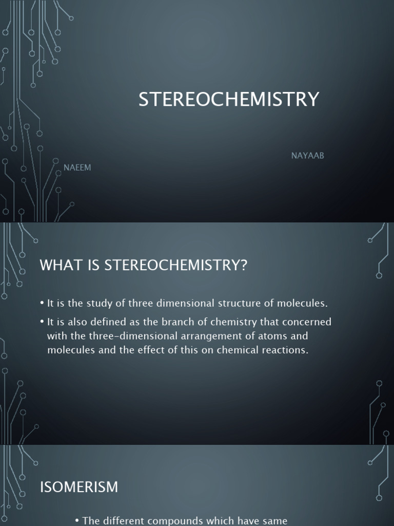 Stereochemistry pdf