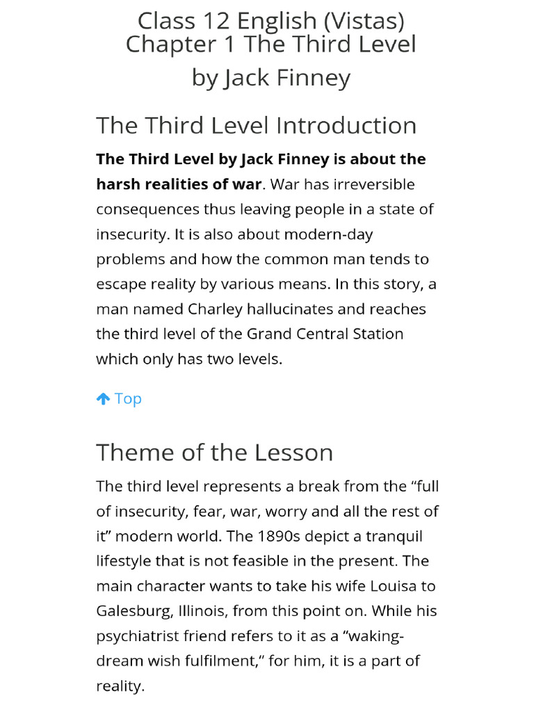 Third Level Summary | PDF