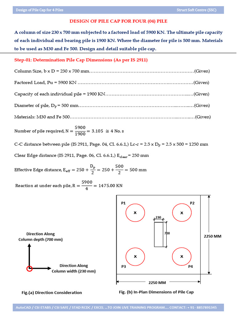 ? Manual Design 4 Pile Cap | PDF