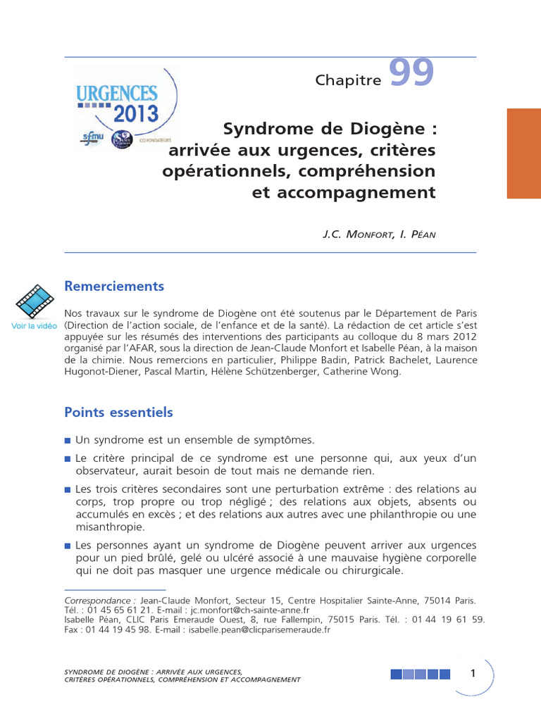 Syndrome de Diogène Urgence PDF — free download