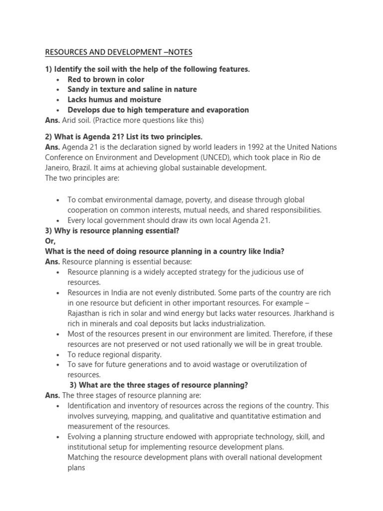 Resources and Development | PDF