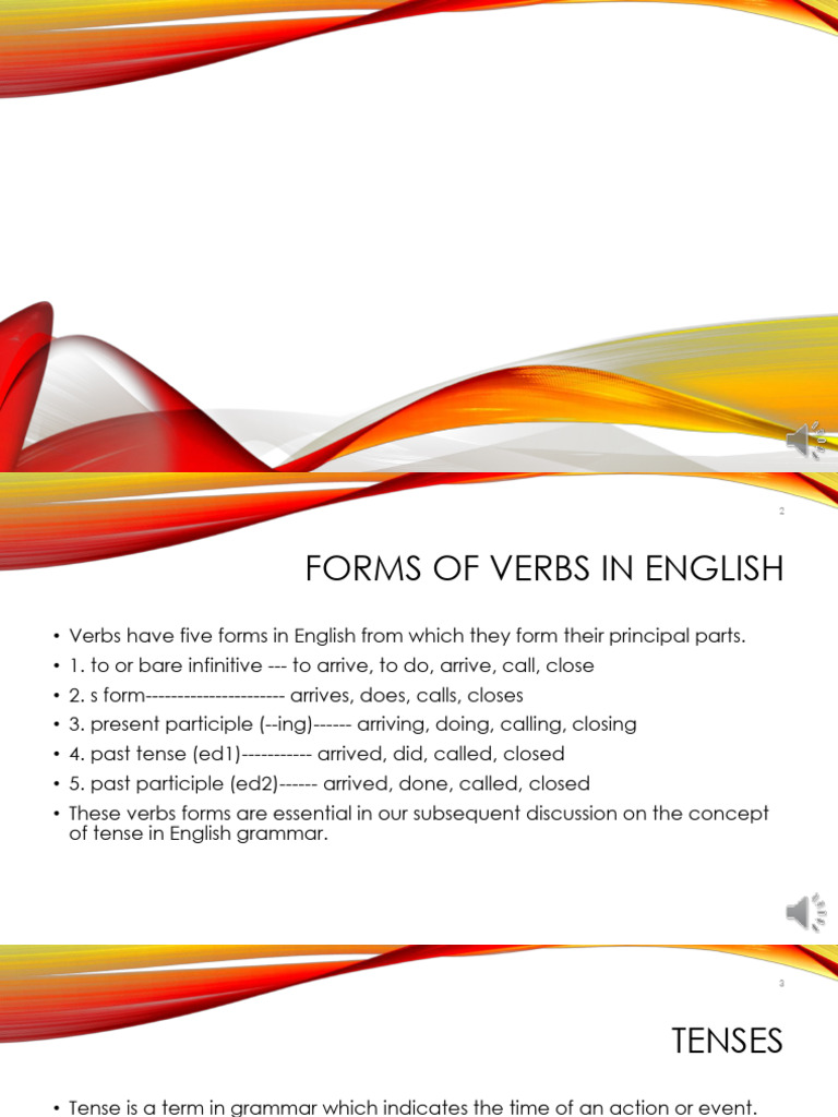 English Verb Forms and Tenses Guide | PDF | Grammatical Tense ...