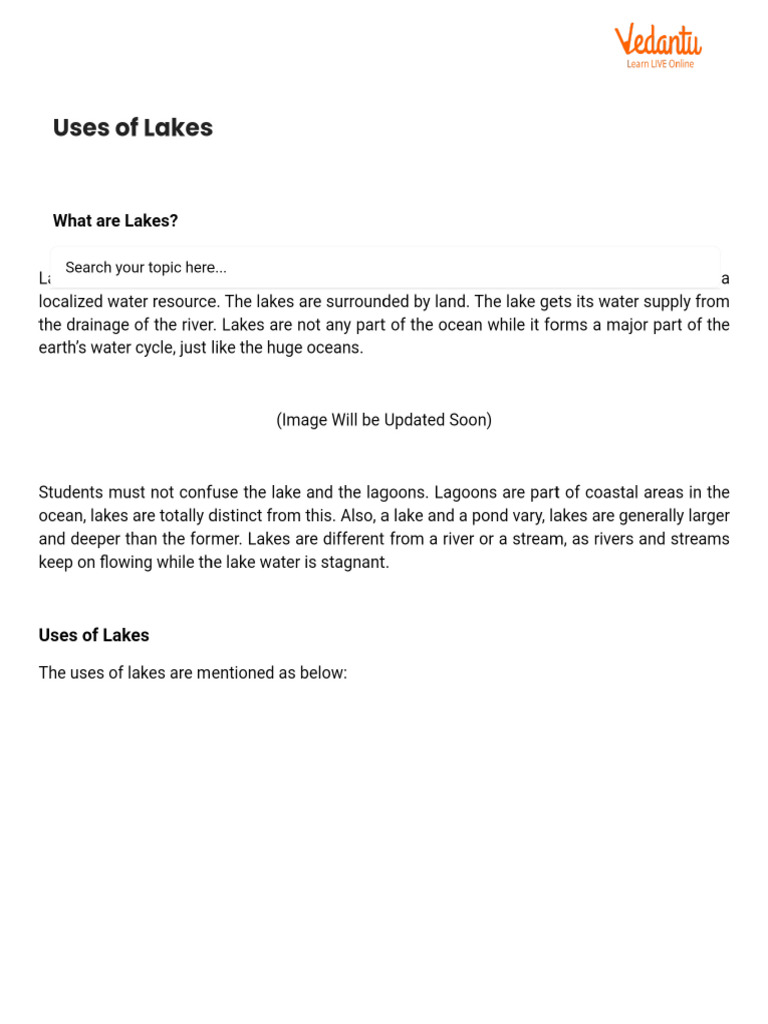 Uses of Lakes | PDF