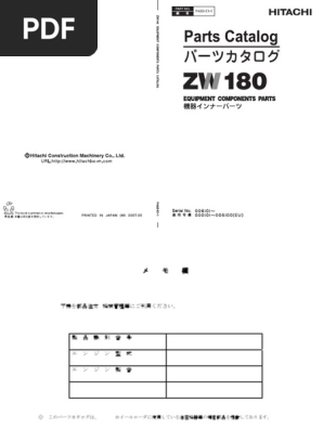 Catalogue de pièces ZW180 Wheel Loader | PDF | Moteur à combustion