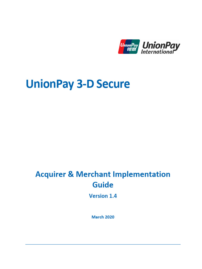 UP3DS Acquirer Merchant Implementation Guide V1.4 | PDF