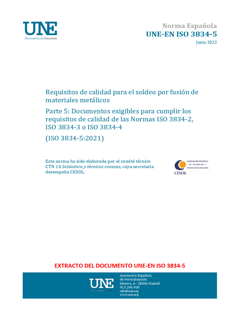 (EX)UNE-EN_ISO_3834-5=2022 | PDF
