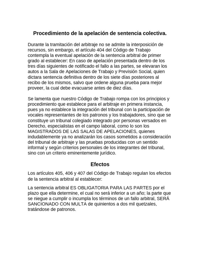 Procedimiento de La Apelación de Sentencia Colectiva | PDF | Finanzas y